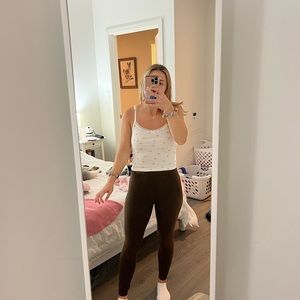 Brandy Melville Floral White Tank